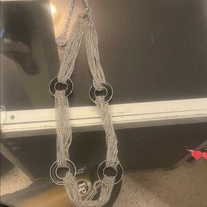 Calvin Klein Collection Silver and Black Multi-Strand Necklace